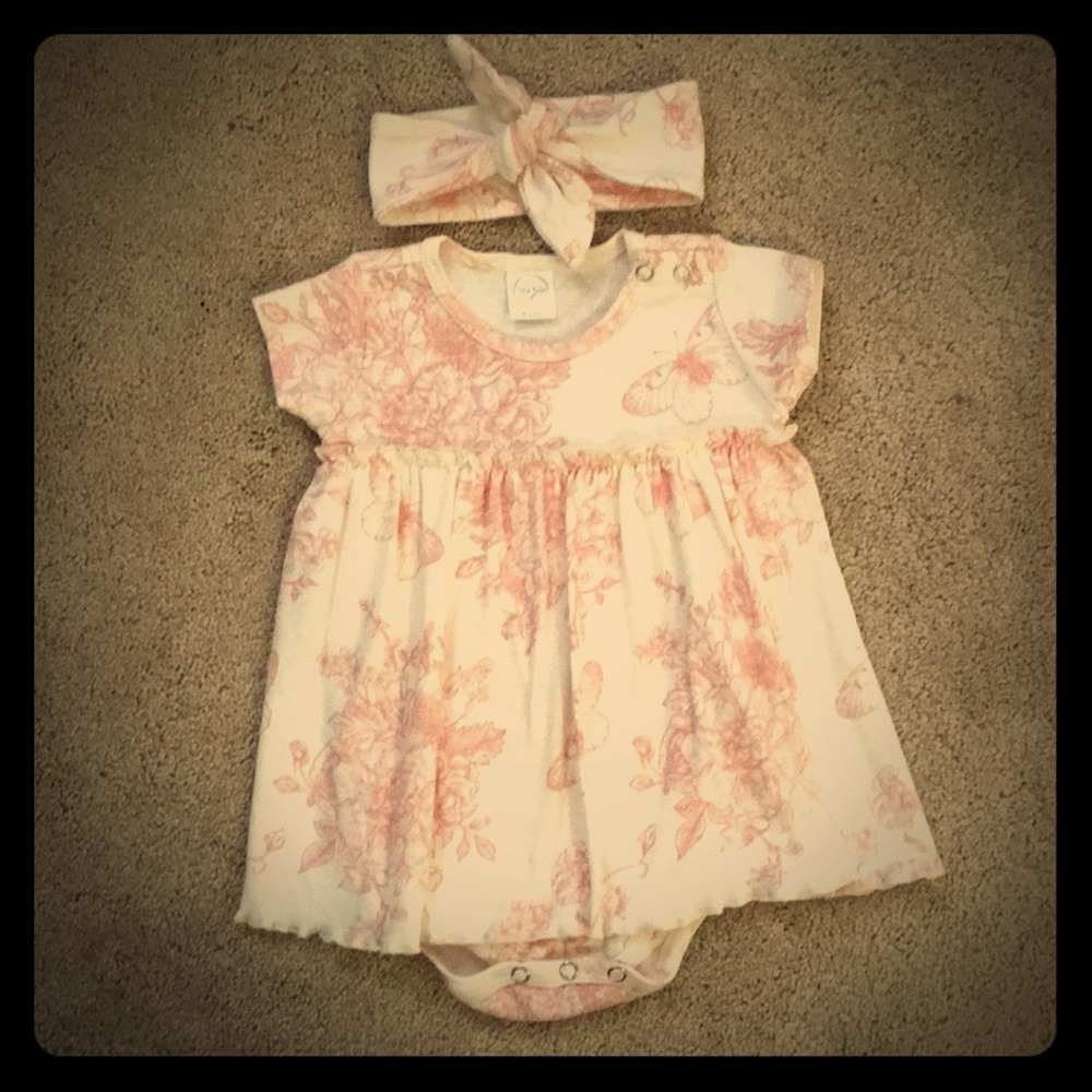 Sweet little onesie/dress with matching headband